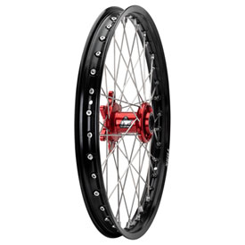Tusk Impact Complete Wheel - Front 21 x 1.60 Black Rim/Silver Spoke/Red Hub