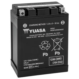 YUASA No Maintenance Battery with Acid YTX14AHBS