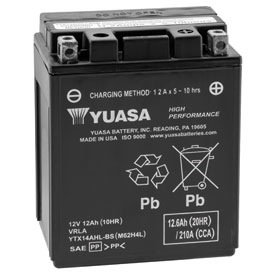 YUASA No Maintenance Battery with Acid YTX14AHLBS
