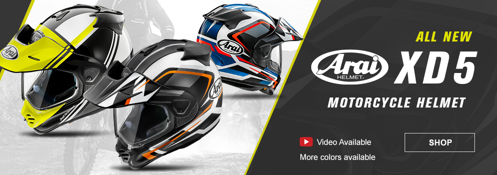 Arai All New XD5 Motorcycle Helmet - Video available - More colors available - SHOP