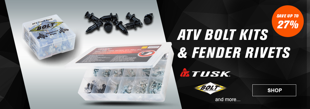 ATV Bolt Kits and Fender Rivets, Save up to 27 percent, Tusk, Bolt, and more, a bolt kit from Tusk and Bolt along with some Bolt fender rivets, link, shop