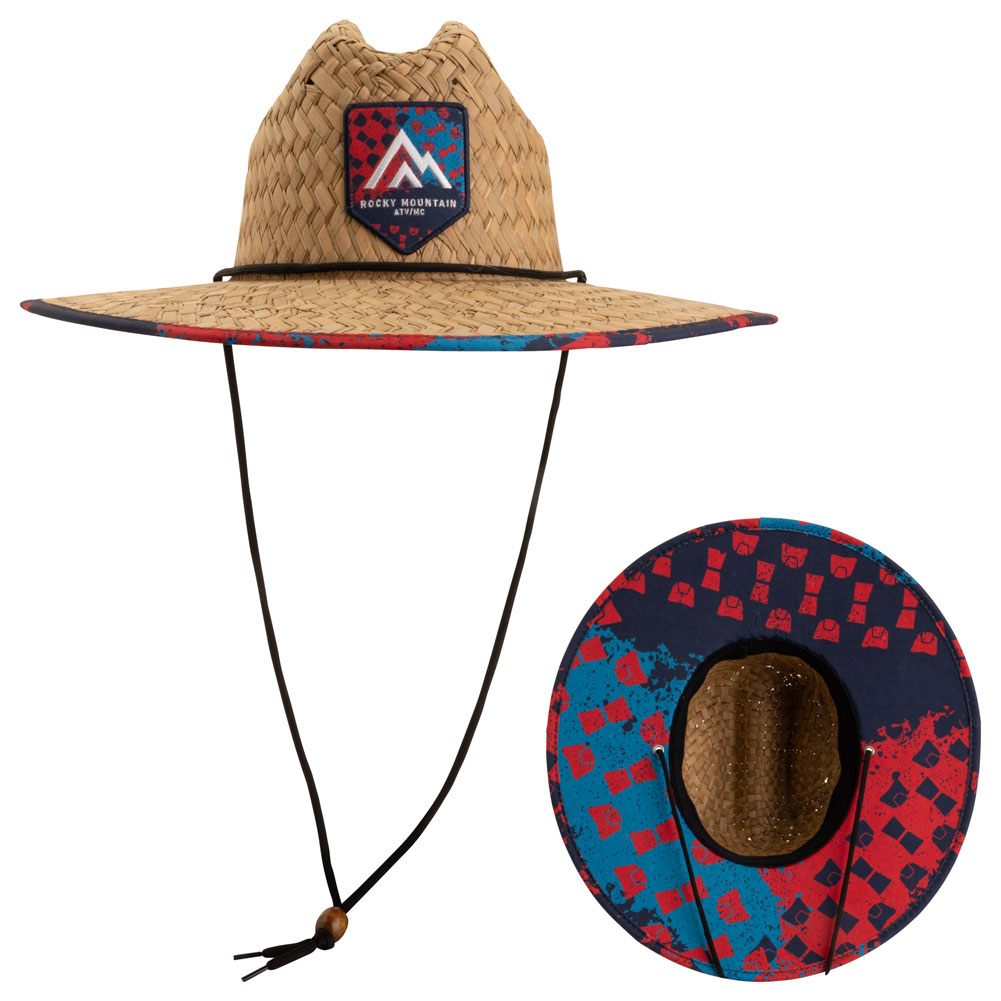 Rocky Mountain ATV/MC 190-888-0007 Logo Straw Hat X-Large Blue/Red