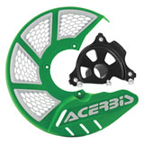 Acerbis X-Brake Vented Front Disc Cover with Mounting Kit Green/White with Black Mount