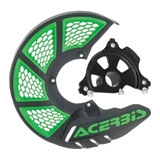 Acerbis X-Brake Vented Front Disc Cover with Mounting Kit Black/Green with Black Mount