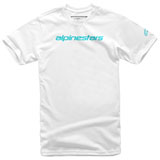 Alpinestars Linear Wordmark T-Shirt White/Turquoise