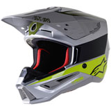 Alpinestars Supertech M5 Bond Helmet Silver/Yellow Flou/Military Green
