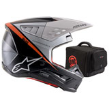 Alpinestars Supertech M5 Rayon Helmet Black/White/Orange (with Free Helmet Bag)