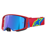 Alpinestars Supertech Goggle Corp Red-Blue Frame/Blue Mirror Lens