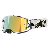Alpinestars Supertech Goggle Corp White-Gold Frame/Gold Mirror Lens