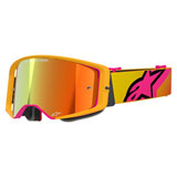 Alpinestars Supertech Goggle Corp Yellow-Pink Frame/Red Mirror Lens