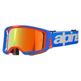 Alpinestars Vision 8 Goggle Wordmark Blue-Orange Frame/Red Mirror Lens