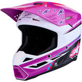Alpinestars Youth SM3 Falcon Helmet Purple/White/Black/Pink Fluo