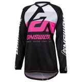 Answer Racing Girl's Youth Syncron CC Jersey Black/White/Rhodamine