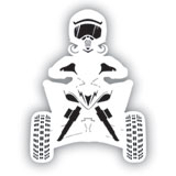 Attack Graphics Ride Life Family Window Decal 3" x 4" ATV Woman White