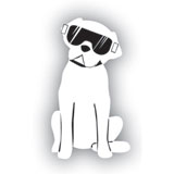 Attack Graphics Ride Life Family Window Decal 1.25" x 2.25" Dog White