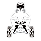 Attack Graphics Ride Life Family Window Decal 2.25" x 3" ATV Girl White
