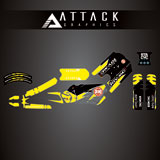 Attack Graphics Race Team Complete Stacyc Graphic Kit Husky Yellow