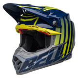 Bell Moto-9S Flex Sprint Helmet Matte/Gloss Dark Blue/Hi-Viz Yellow
