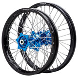 Dubya Edge Complete Front/Rear Wheel Set Black Rim/Blue Hub