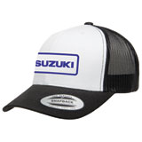 Factory Effex Suzuki Throwback Snapback Hat White/Black