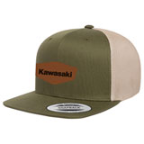 Factory Effex Kawasaki Heritage Snapback Hat Moss Green/Khaki