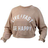 FastHouse Women's Die Happy Cropped Sweatshirt Heather Sand