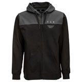 Fly Racing Horizontal Zip-Up Hooded Sweatshirt Black/Charcoal