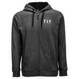 Fly Racing Logo Zip-Up Hooded Sweatshirt Dark Charcoal