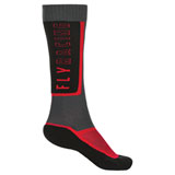 Fly Racing Thin MX Socks Black/Grey/Red