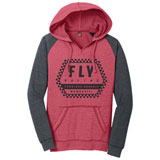 Fly Racing Women's Track Hooded Sweatshirt Red Heather/Charcoal