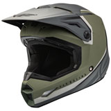 Fly Racing Youth Kinetic Vision Helmet Matte Olive Green/Grey