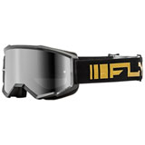Fly Racing Zone Goggle Black-Gold Frame/Silver Mirror Smoke Lens