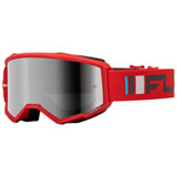 Fly Racing Zone Goggle Red-Charcoal Frame/Silver Mirror Smoke Lens