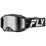 Fly Racing Zone Pro Goggle Black-Silver Frame/Silver Mirror Smoke Lens