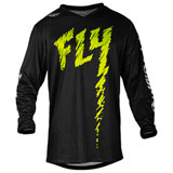 Fly Racing Youth F-16 Jersey Black/Neon Green/Light Grey