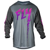 Fly Racing Youth F-16 Jersey Grey/Charcoal/Pink