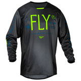 Fly Racing Youth Kinetic Prodigy Jersey Charcoal/Neon Green/True Blue