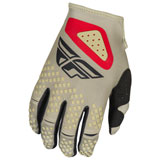 Fly Racing Kinetic Sym Gloves Light Grey/Red/Black
