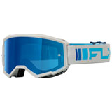 Fly Racing Zone Goggle Silver-Blue Frame/Blue Mirror Smoke Lens