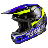 Fly Racing Youth Kinetic Scorched Helmet Blue/Grey/Hi-Vis