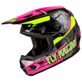 Fly Racing Youth Kinetic Scorched Helmet Neon Pink/Hi-Vis/Black