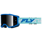 Fly Racing Zone Goggle Blue-White Frame/Black Mirror Smoke Lens