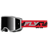 Fly Racing Zone Goggle Red-Grey Frame/Black Mirror Smoke Lens