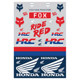 Fox Racing Honda Track Pack Sticker Sheet Multi