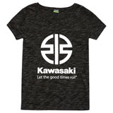 Kawasaki Women's River Mark V-Neck T-Shirt Black