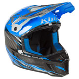 Klim F3 Carbon Pro Helmet Thrashed Electric Blue Lemonade/Metallic Silver