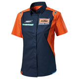 KTM Women's Replica Team Button Up Shirt Orange/Navy
