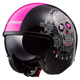 LS2 Spitfire Pink Muerte Helmet Gloss Black/Pink