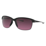 Oakley Women's Unstoppable Sunglasses Polished Black Frame/Rose Gradient Polarized Lens