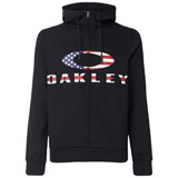 Oakley Bark Zip-Up Hooded Sweatshirt Black/American Flag